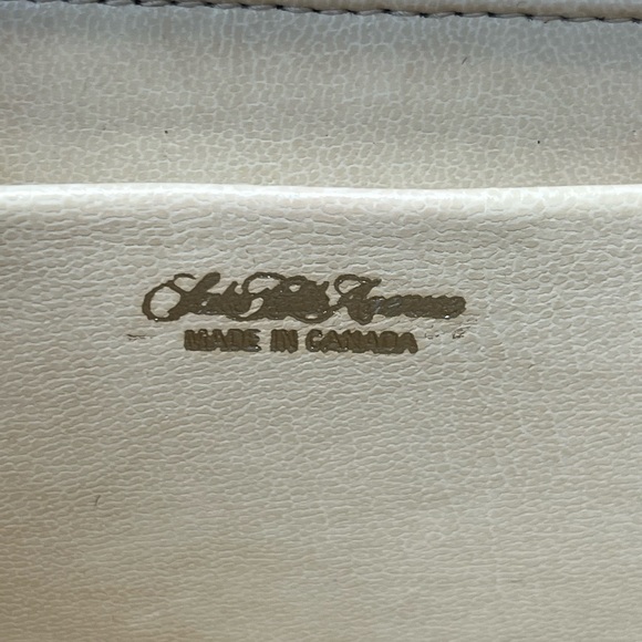 Vintage Mini Saks Fifth Avenue Silver Leather with Gold Hardware Handbag - Picture 5 of 9